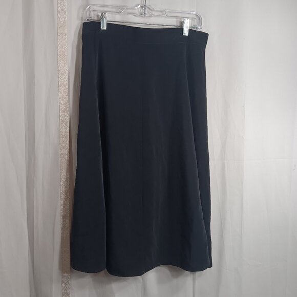 Forever 21 Black A-line/Flared Midi Women's Skirt Size Med Side Zipper E22‎ - Picture 1 of 13
